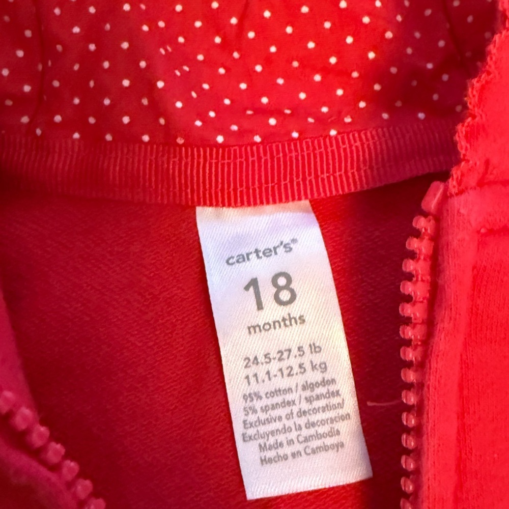 Carter's Red Kids Hooded Vest and Joggers Set - Picture 2 of 9